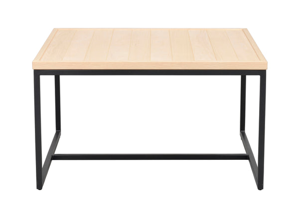 Deerfield soffbord 70x70cm vitpigmenterad ek/svart metall