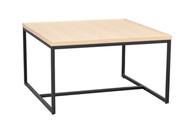 Deerfield soffbord 70x70cm vitpigmenterad ek/svart metall