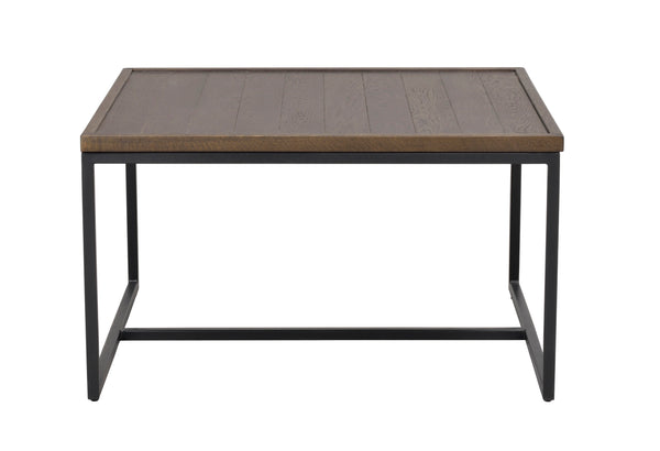 Deerfield soffbord 70x70cm brun ek/svart metall