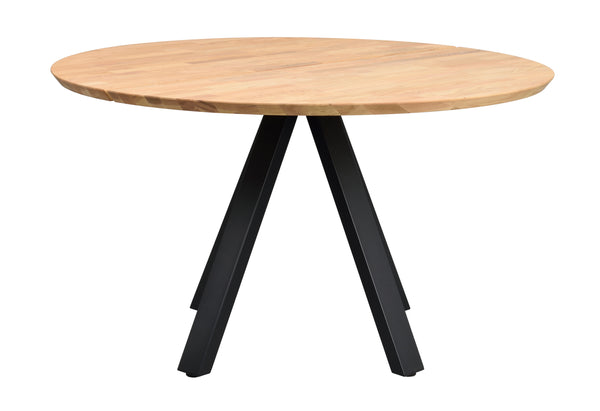 Carradale matbord Ø130 ek/V-ben svart metall