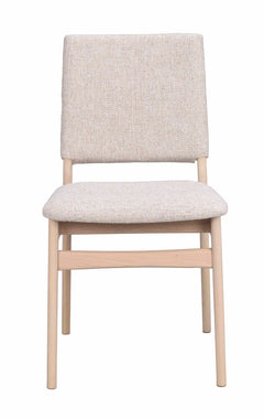 Medford stol vitpigmenterad ek/ljusbeige tyg 2-pack