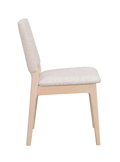 Medford stol vitpigmenterad ek/ljusbeige tyg 2-pack