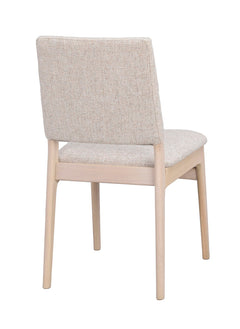 Medford stol vitpigmenterad ek/ljusbeige tyg 2-pack