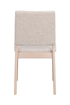 Medford stol vitpigmenterad ek/ljusbeige tyg 2-pack