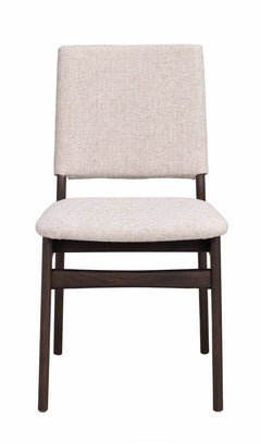 Medford stol brun ek/ljusbeige tyg 2-pack