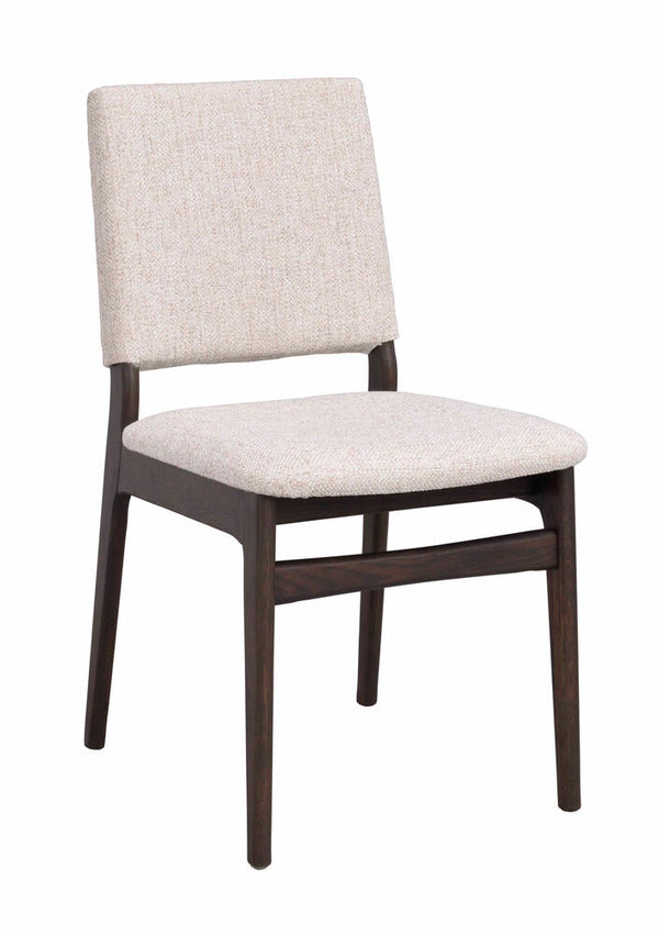 Medford stol brun ek/ljusbeige tyg 2-pack