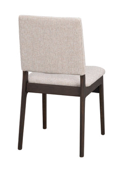 Medford stol brun ek/ljusbeige tyg 2-pack