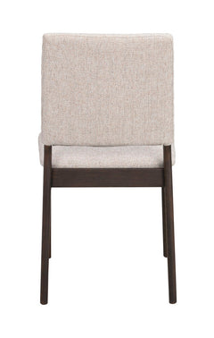 Medford stol brun ek/ljusbeige tyg 2-pack