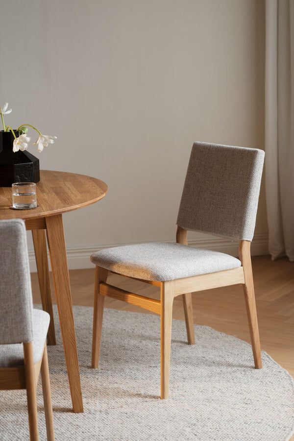 Medford stol ek/ljusbeige tyg 2-pack