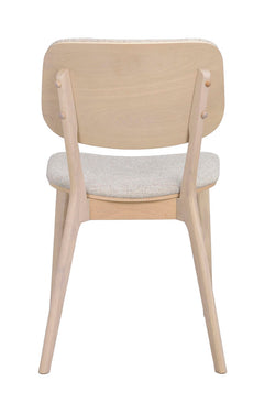 Barrett stol vitpigmenterad ek/ljusbeige tyg 2-pack