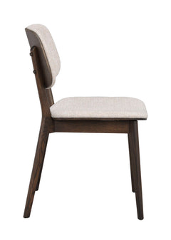 Barrett stol brun ek/ljusbeige tyg 2-pack
