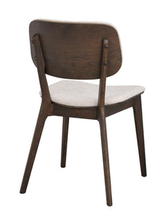 Barrett stol brun ek/ljusbeige tyg 2-pack
