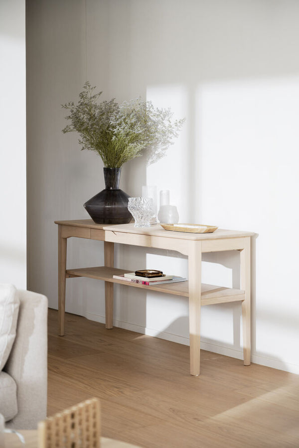 Markham avlastningsbord låda 140 vitpigmenterad ek