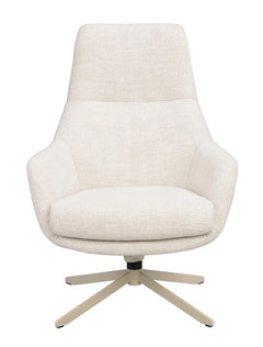 Conroe fåtölj ljusbeige tyg/beige metall snurr