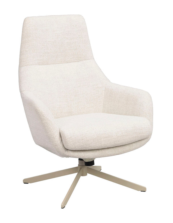 Conroe fåtölj ljusbeige tyg/beige metall snurr