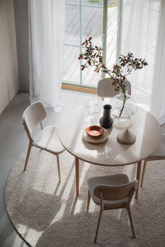 Fairmount matbord runt Ø120 beige HPL/vitpigmenterad ek