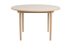 Fairmount matbord runt Ø120 beige HPL/vitpigmenterad ek
