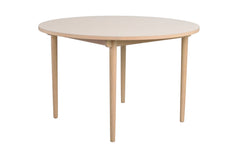 Fairmount matbord runt Ø120 beige HPL/vitpigmenterad ek