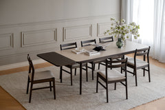 Fairmount matbord 220x95 beige HPL/brun ek
