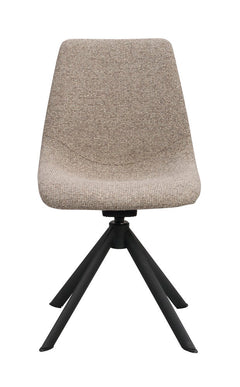 Dunmore stol mörkbeige tyg/svart metall snurr-tilt 2-pack