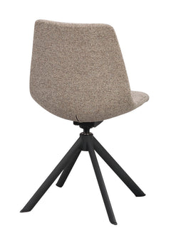 Dunmore stol mörkbeige tyg/svart metall snurr-tilt 2-pack
