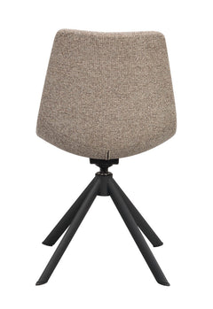 Dunmore stol mörkbeige tyg/svart metall snurr-tilt 2-pack