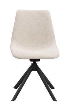 Dunmore stol ljusbeige tyg/svart metall snurr-tilt 2-pack