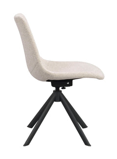 Dunmore stol ljusbeige tyg/svart metall snurr-tilt 2-pack