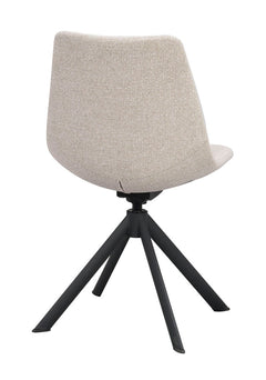 Dunmore stol ljusbeige tyg/svart metall snurr-tilt 2-pack
