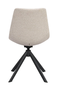 Dunmore stol ljusbeige tyg/svart metall snurr-tilt 2-pack