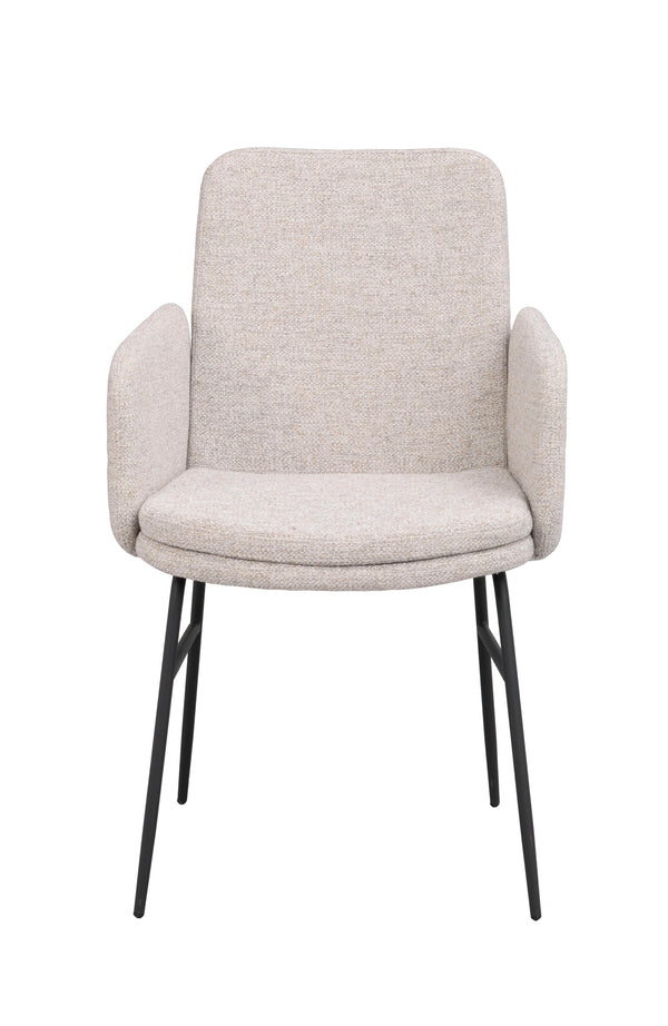 Conklin karmstol ljusbeige tyg/svarta metallben 2-pack