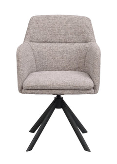 Gladstone karmstol mörkbeige tyg/svarta metallben snurr-tilt 2-pack