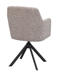 Gladstone karmstol mörkbeige tyg/svarta metallben snurr-tilt 2-pack