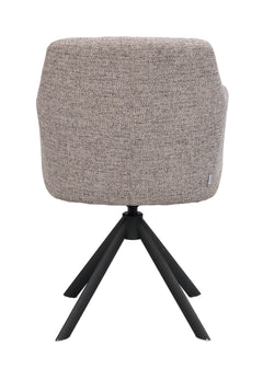 Gladstone karmstol mörkbeige tyg/svarta metallben snurr-tilt 2-pack