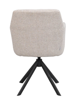 Gladstone karmstol ljusbeige tyg/svarta metallben snurr-tilt 2-pack