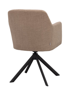Gladstone karmstol mellanbeige tyg/svart metall snurr-tilt 2-pack