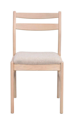 Kerwin stol vitpigmenterad ek/ljusbeige tyg 2-pack
