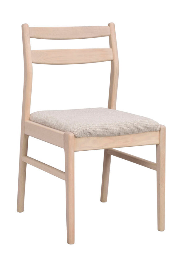 Kerwin stol vitpigmenterad ek/ljusbeige tyg 2-pack
