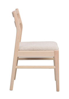 Kerwin stol vitpigmenterad ek/ljusbeige tyg 2-pack