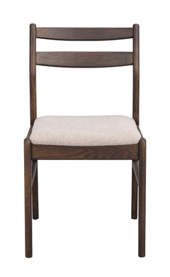 Kerwin stol brun ek/ljusbeige tyg 2-pack