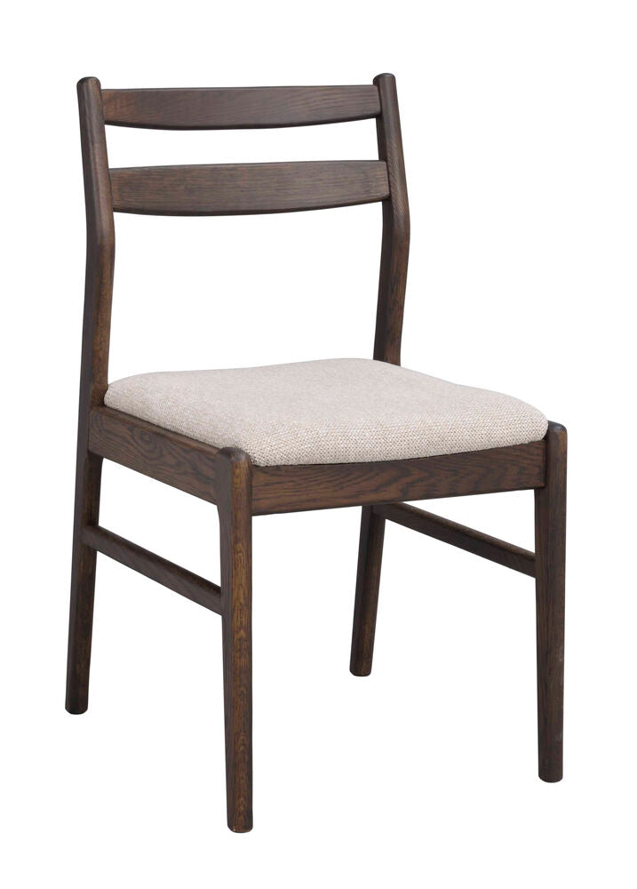 Kerwin stol brun ek/ljusbeige tyg 2-pack