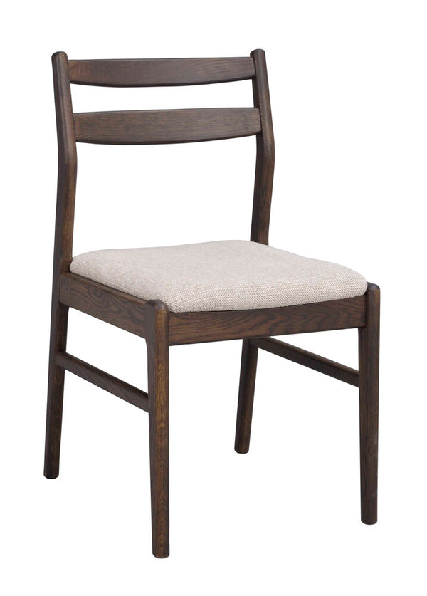 Kerwin stol brun ek/ljusbeige tyg 2-pack