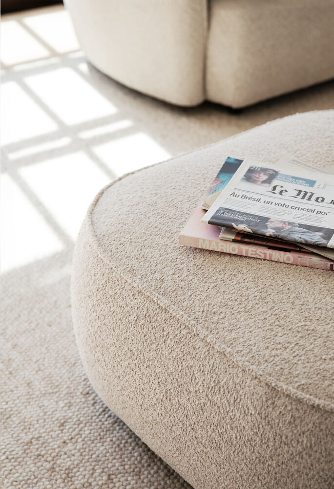 Norris fotpall ljusbeige tyg Anna #2