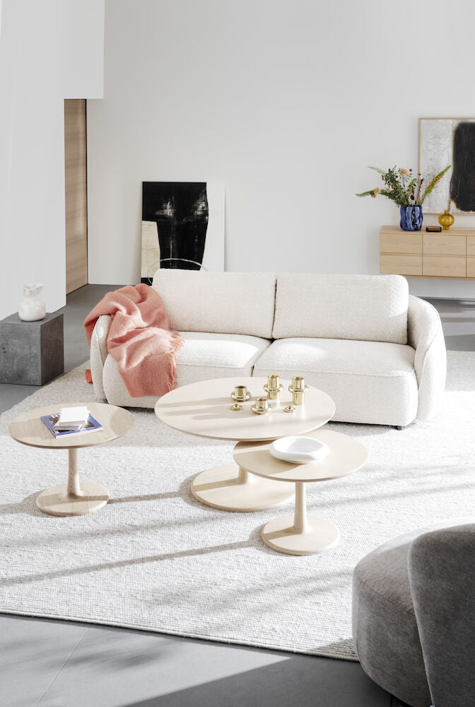 Hobart soffbord runt 60 vitpigmenterad ek