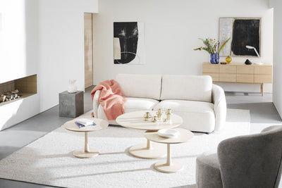 Hobart soffbord runt 60 vitpigmenterad ek