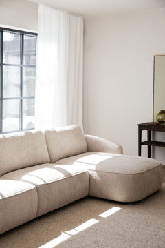 Norris soffa 4-sits-schäslong H ljusbeige tyg Anna #2