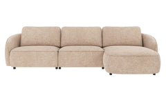 Norris soffa 4-sits-schäslong H ljusbeige tyg Anna #2