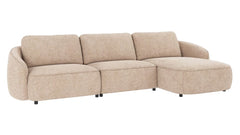 Norris soffa 4-sits-schäslong H ljusbeige tyg Anna #2