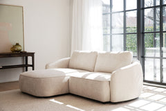 Norris soffa 3-sits-schäslong V ljusbeige tyg Anna #2