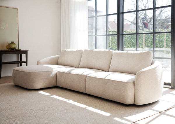 Norris soffa 4-sits-schäslong V ljusbeige tyg Anna #2